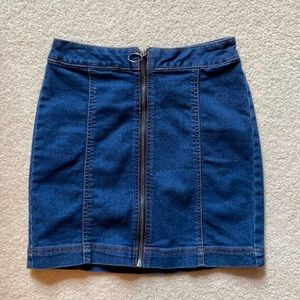 Zip up jean skirt
